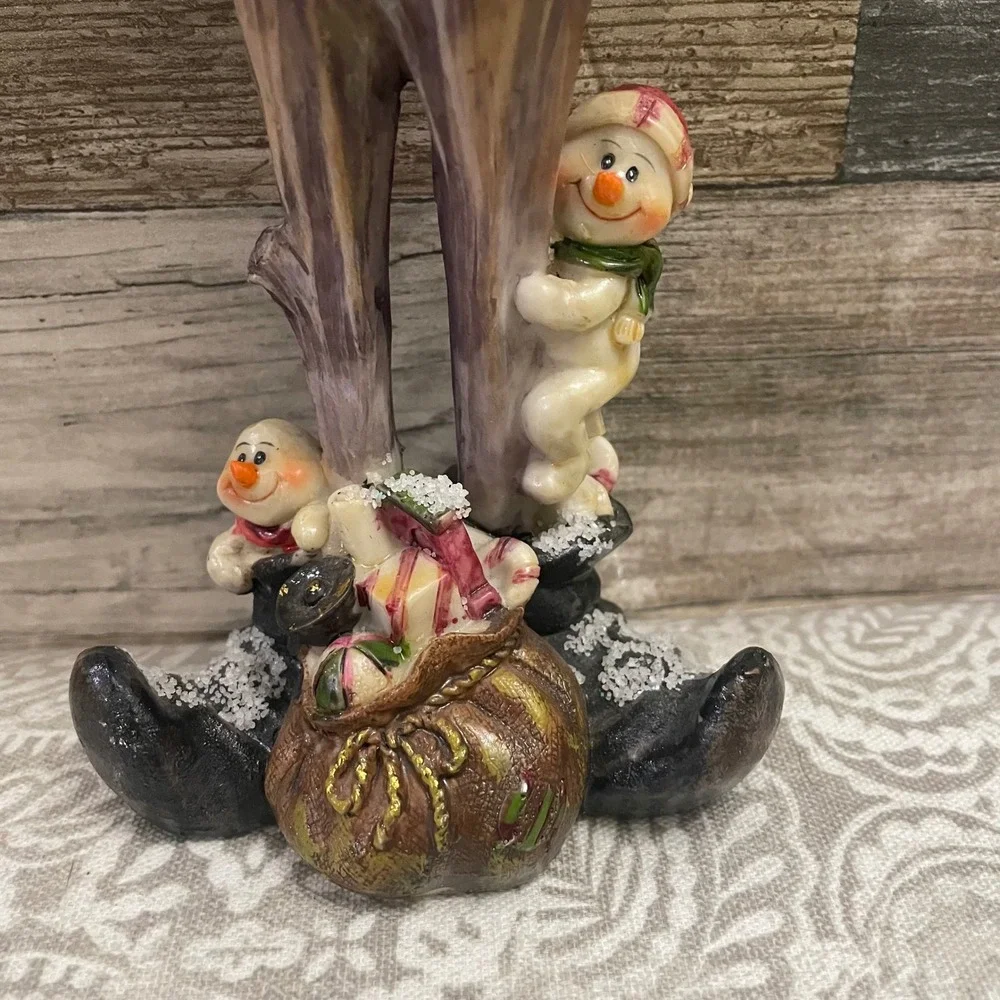 Snowman Figurine with Metal Potpourri Cage Holiday Winter Decor 12